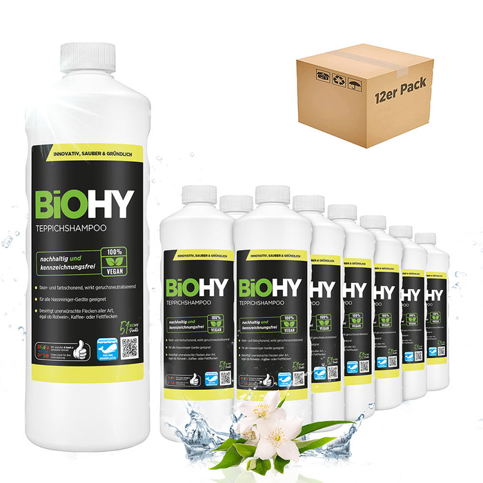 BiOHY carpet shampoo, carpet cleaner, carpet cleaning agent, carpet foam