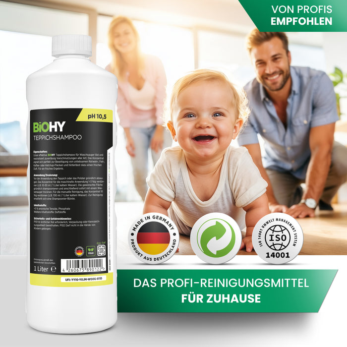 BiOHY carpet shampoo, carpet cleaner, carpet cleaning agent, carpet foam