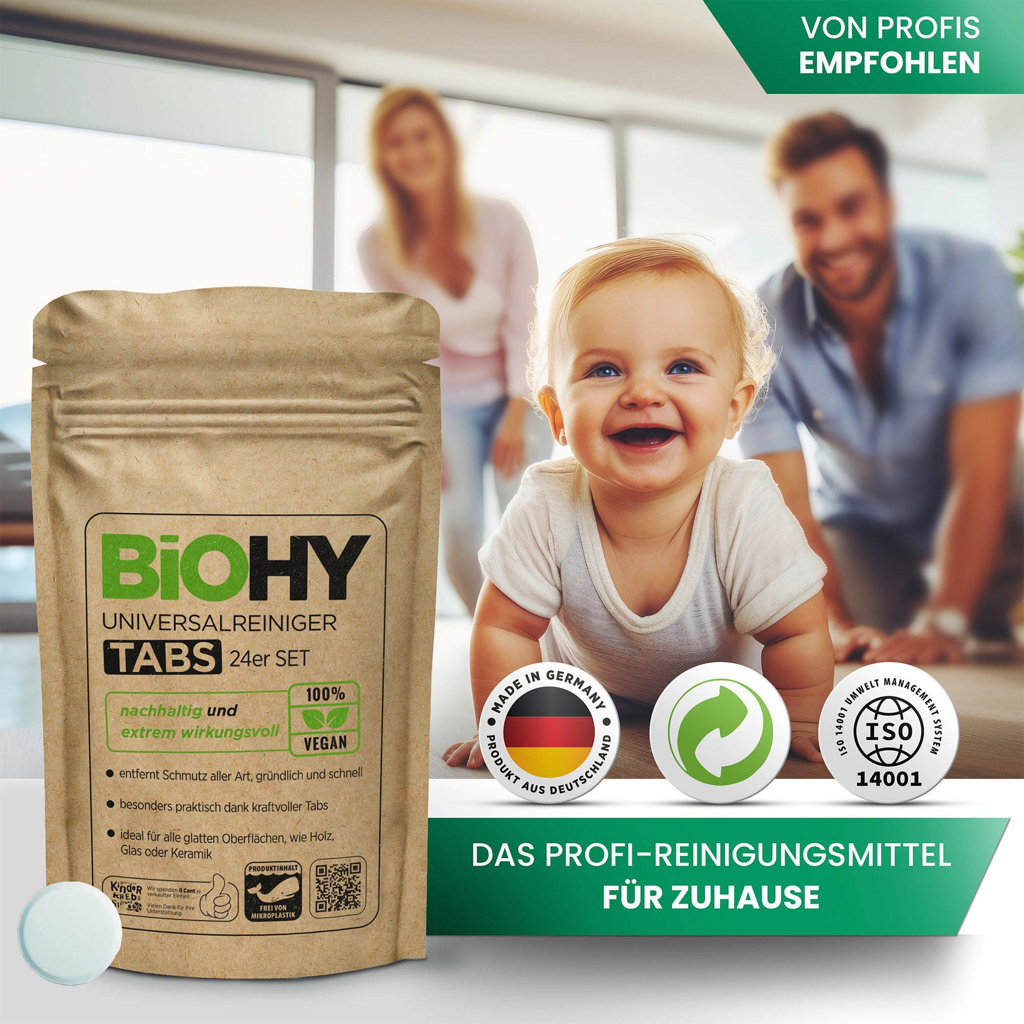 BIOHY universal cleaner tabs, cleaning agents, cleaning tablets, all-purpose cleaner tabs