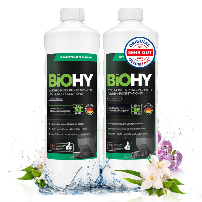 BiOHY Mopping robot cleaning agent for cleaning stations, cleaner for mopping robots, non-mudding floor cleaner, organic concentrate