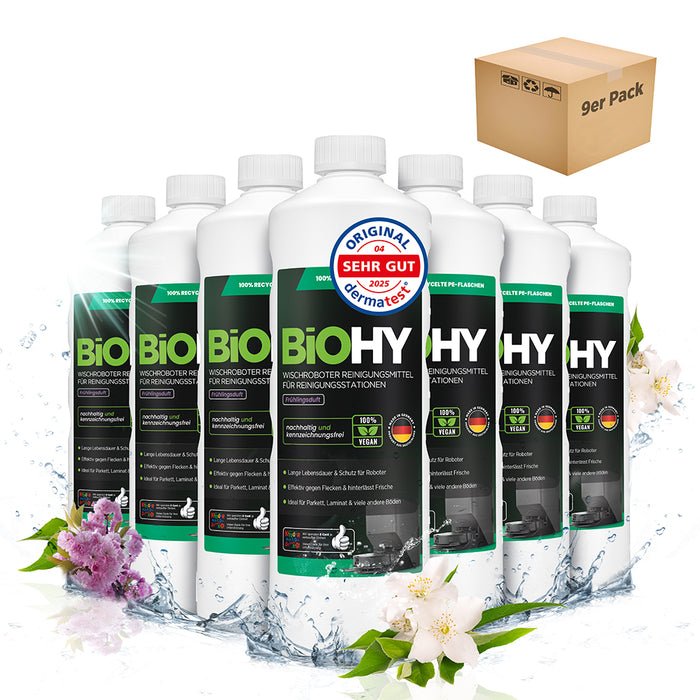 BiOHY Mopping robot cleaning agent for cleaning stations, cleaner for mopping robots, non-mudding floor cleaner, organic concentrate