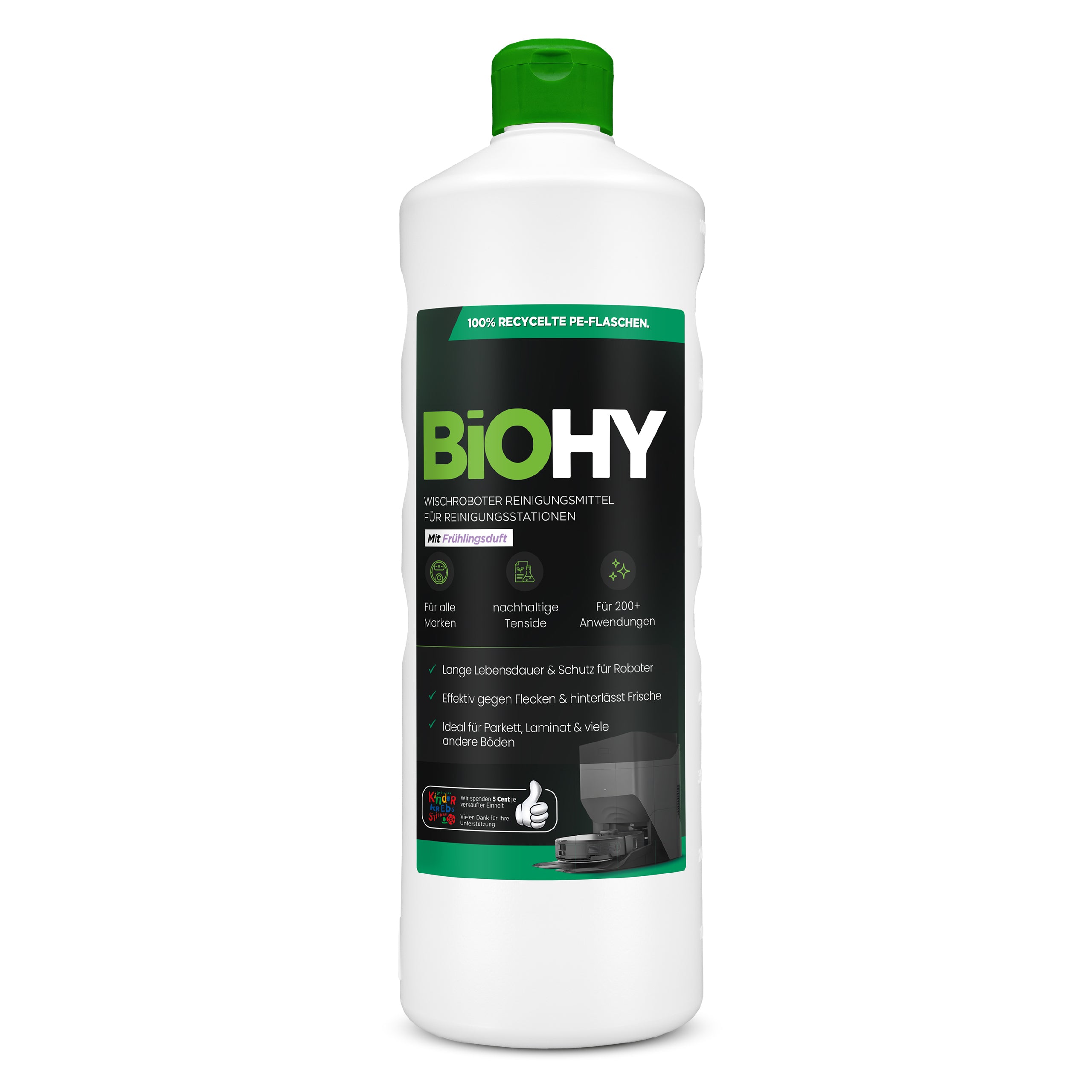 BiOHY Mopping robot cleaning agent for cleaning stations, cleaner for mopping robots, non-mudding floor cleaner, organic concentrate