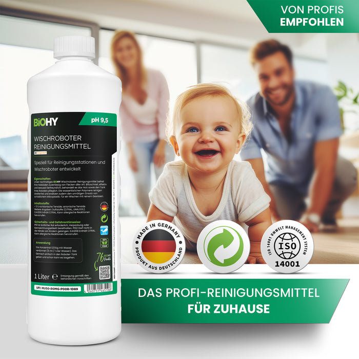 BiOHY Mopping robot cleaning agent for cleaning stations, cleaner for mopping robots, non-mudding floor cleaner, organic concentrate