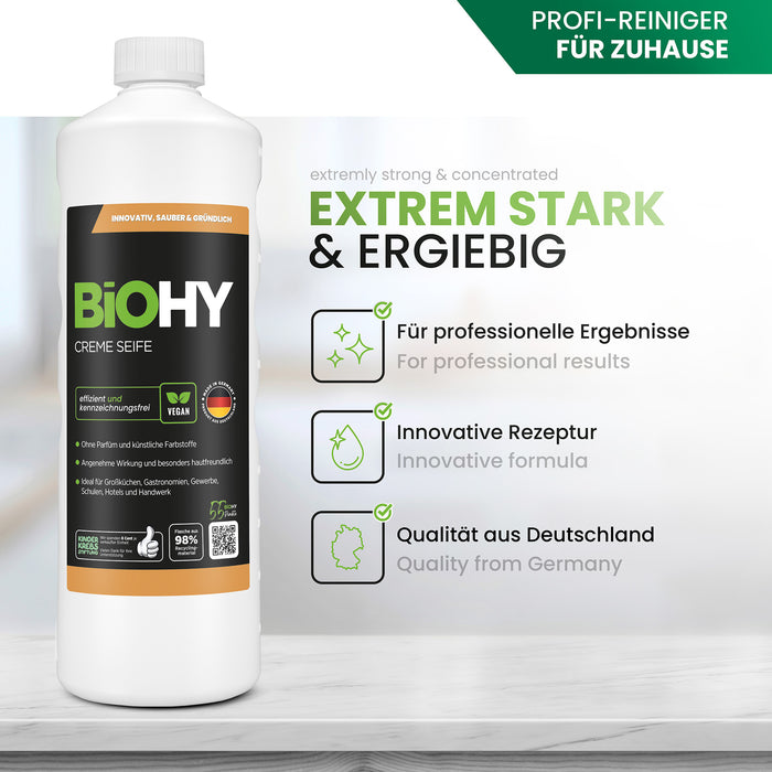 BiOHY cream soap, skin-friendly washing lotion, phosphate-free hand soap, moisturizing soap cream