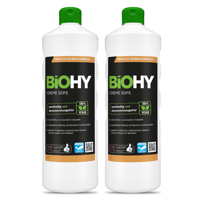 BiOHY cream soap, skin-friendly washing lotion, phosphate-free hand soap, moisturizing soap cream
