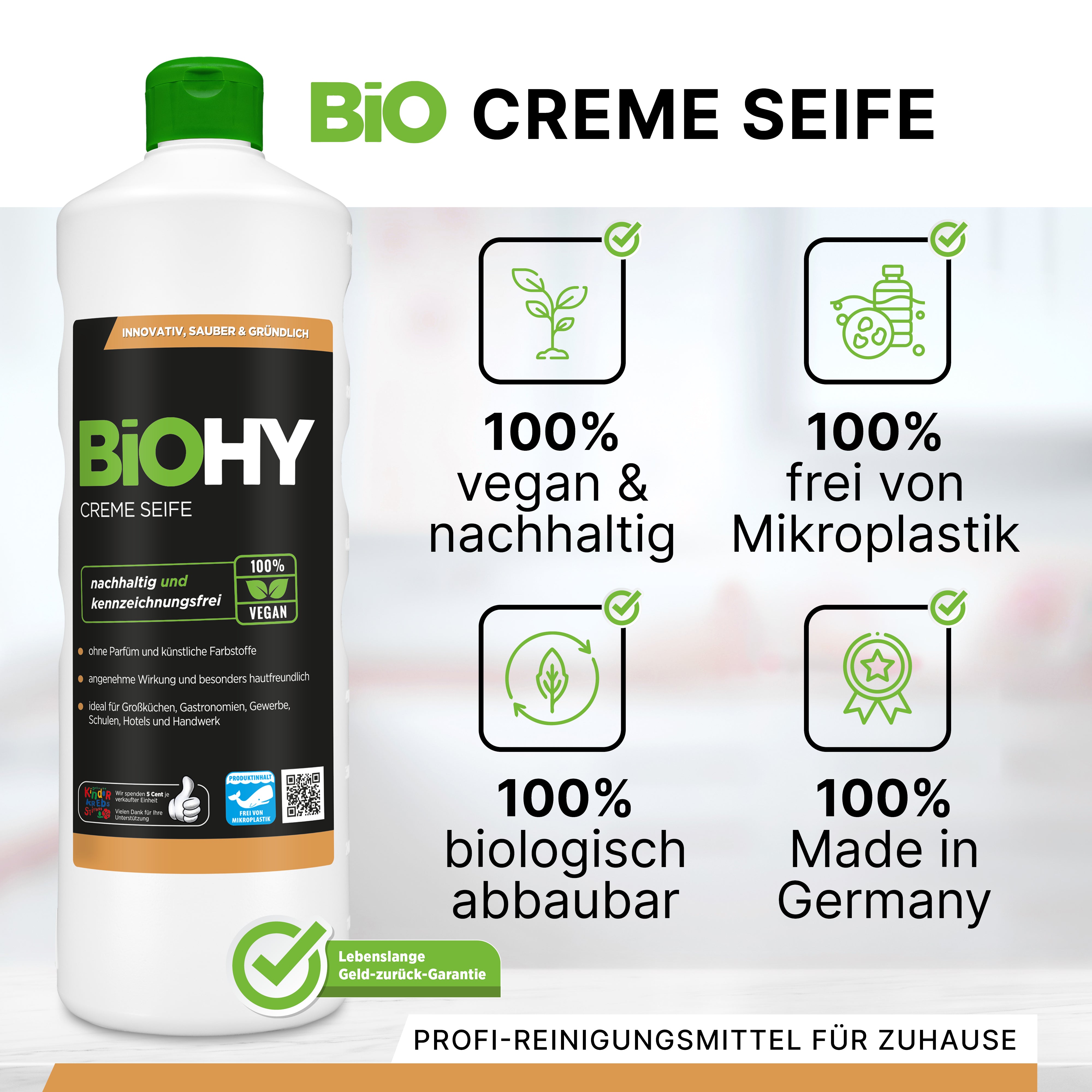 BiOHY cream soap, skin-friendly washing lotion, phosphate-free hand soap, moisturizing soap cream